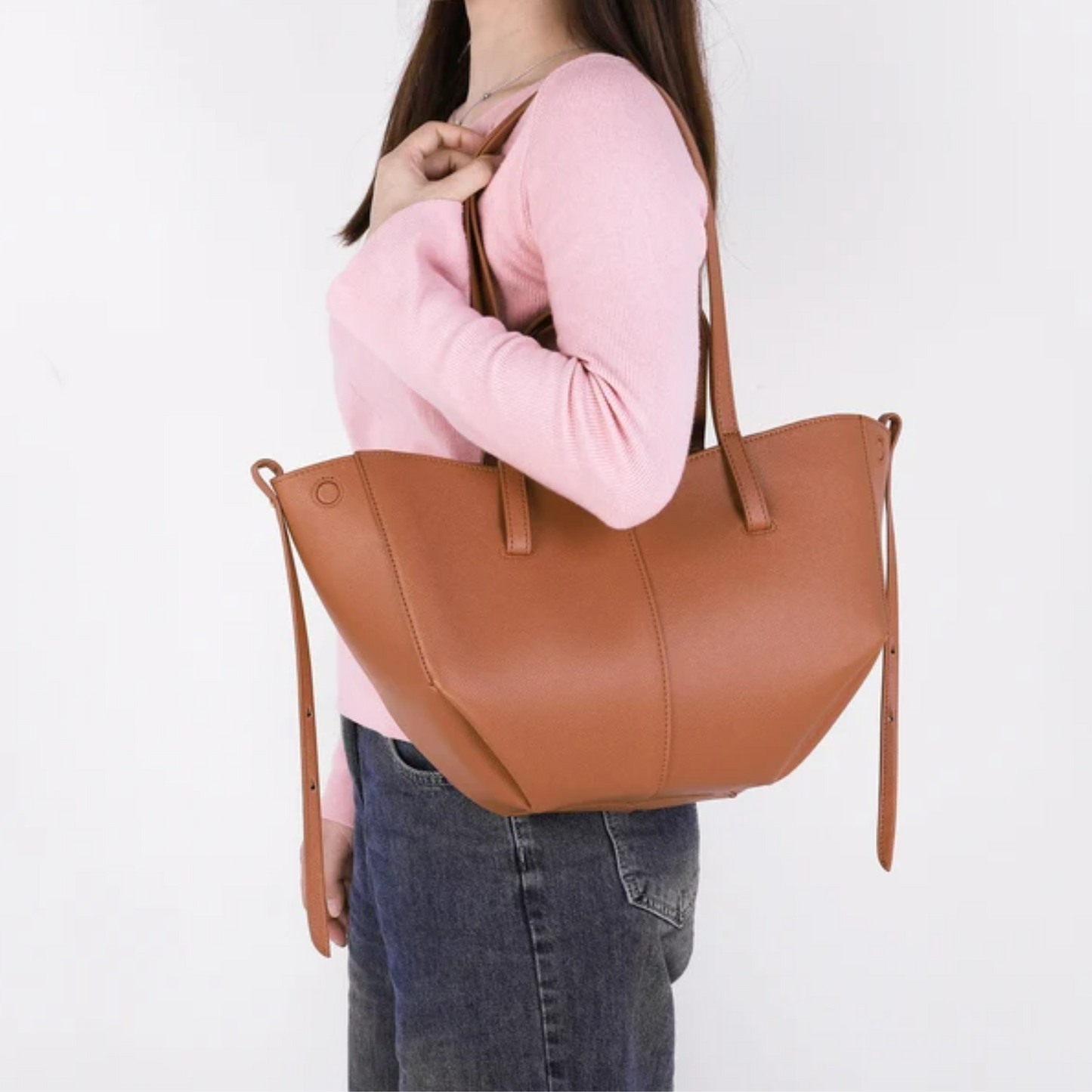 Polène Cyme inspired Textured Leather Bag