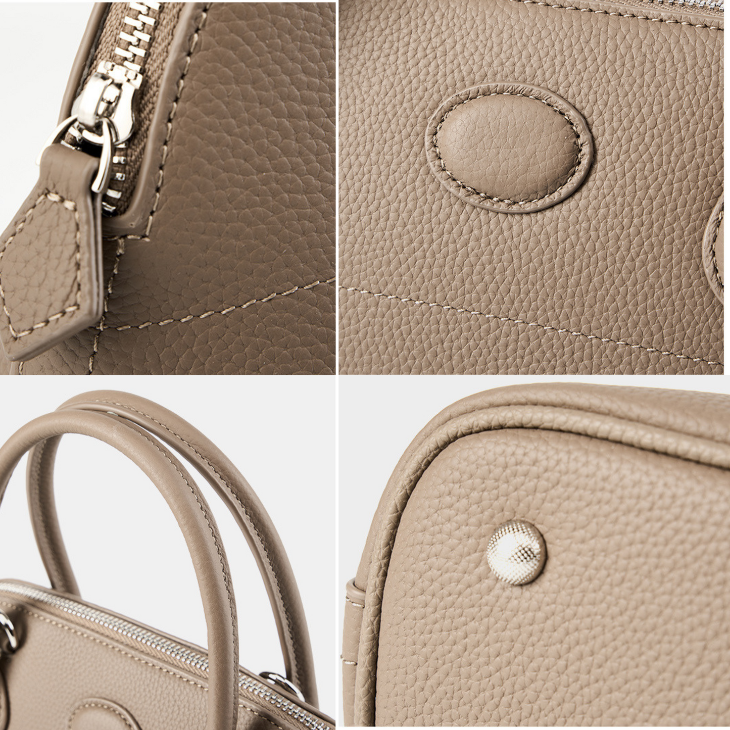 Hermes Bolide Inspired Leather Handbag