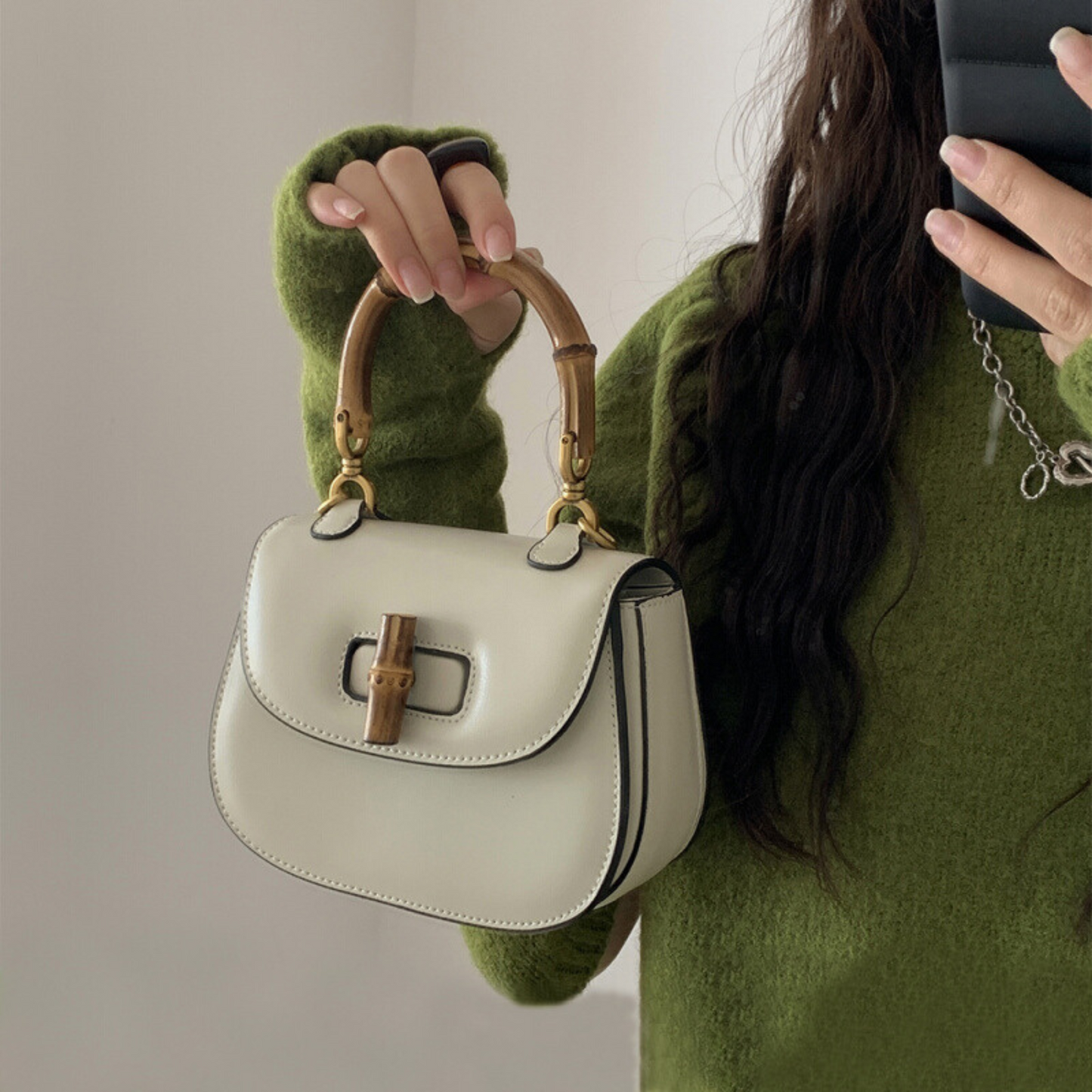 Gucci Bamboo 1947 Inspired top handle Leather bag