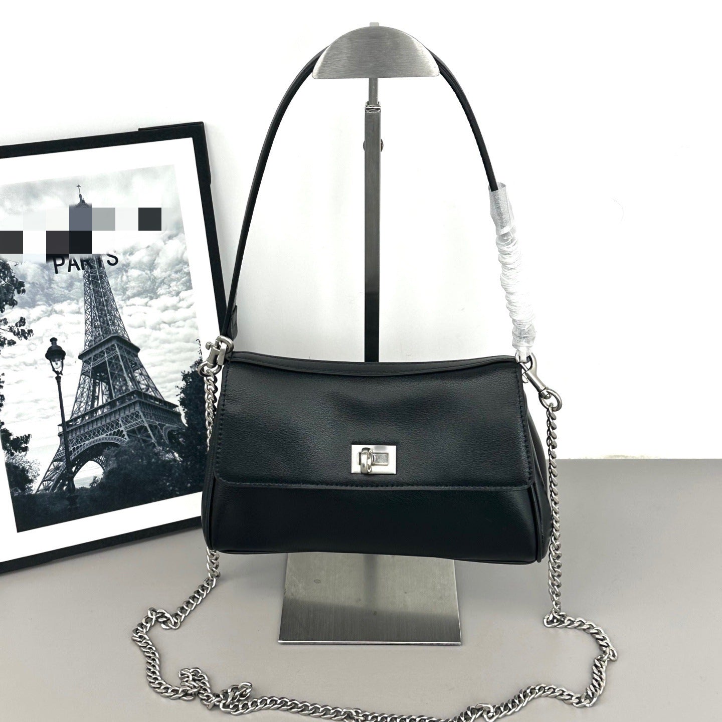 Balenciaga Rodeo Nano With Chain Inspired Leather handbag